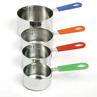 Norpro - Pack of 4 Stainless Steel Measuring Cups with Silicone Handles - 3101