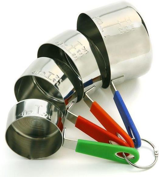 Norpro - Pack of 4 Stainless Steel Measuring Cups with Silicone Handles - 3101