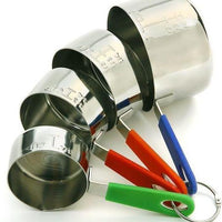 Norpro - Pack of 4 Stainless Steel Measuring Cups with Silicone Handles - 3101