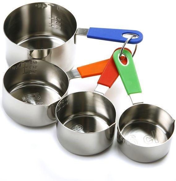 Norpro - Pack of 4 Stainless Steel Measuring Cups with Silicone Handles - 3101