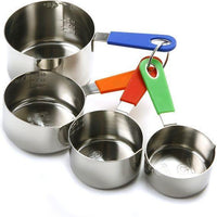Norpro - Pack of 4 Stainless Steel Measuring Cups with Silicone Handles - 3101