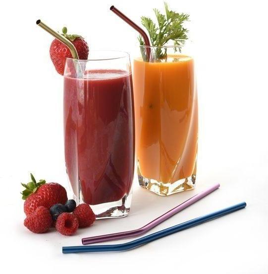 Norpro - Pack of 4 Stainless Steel Metallic Straws with 2 Brushes - 455
