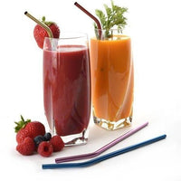Norpro - Pack of 4 Stainless Steel Metallic Straws with 2 Brushes - 455