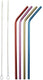 Norpro - Pack of 4 Stainless Steel Metallic Straws with 2 Brushes - 455