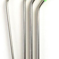 Norpro - Pack of 4 Stainless Steel Silicone Tipped Straws with 2 Cleaning Brushes - 456