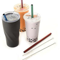 Norpro - Pack of 4 Stainless Steel Smoothie Straws with 2 Brushes - 466