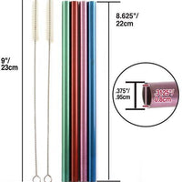 Norpro - Pack of 4 Stainless Steel Smoothie Straws with 2 Brushes - 466