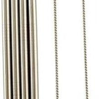 Norpro - Pack of 4 Stainless Steel Straws with 2 Brushes - 454