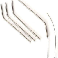Norpro - Pack of 4 Stainless Steel Straws with 2 Cleaning Brushes - 436