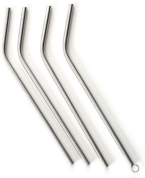 Norpro - Pack of 4 Stainless Steel Straws with 2 Cleaning Brushes - 436