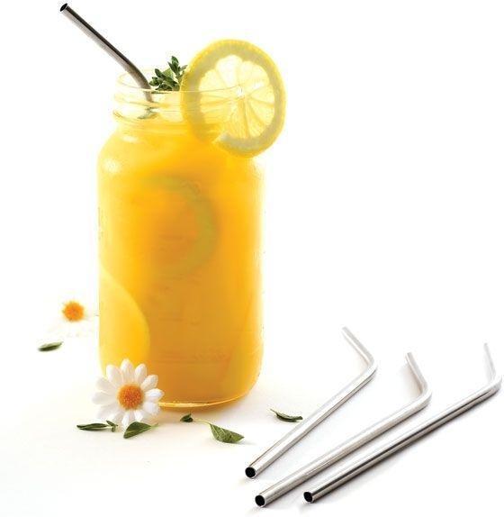 Norpro - Pack of 4 Stainless Steel Straws with 2 Cleaning Brushes - 436