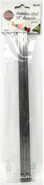 Norpro - Pack of 6 14" Stainless Steel Skewers - 1934