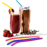Norpro - Pack of 6 Silicone Bend Straws with 2 Brushes - 471