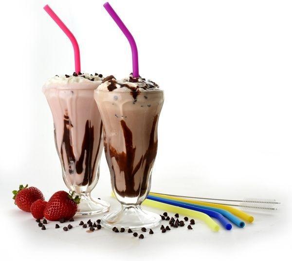 Norpro - Pack of 6 Silicone Bend Straws with 2 Brushes - 471