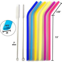 Norpro - Pack of 6 Silicone Bend Straws with 2 Brushes - 471