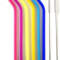 Norpro - Pack of 6 Silicone Bend Straws with 2 Brushes - 471