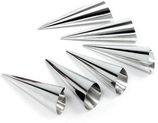 Norpro - Pack of 6 Stainless Steel Mini Cream Horn Molds - 3661