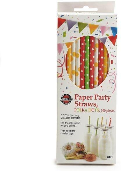 Norpro - Polka Dots Paper Straws (100 Pieces) - 4021