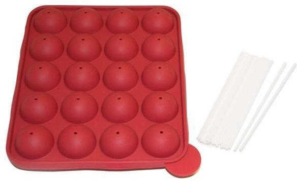 Norpro - Red Silicone Cake Pop Pan with 20 Sticks - 3602