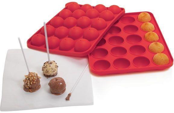 Norpro - Red Silicone Cake Pop Pan with 20 Sticks - 3602