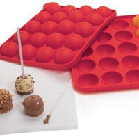 Norpro - Red Silicone Cake Pop Pan with 20 Sticks - 3602