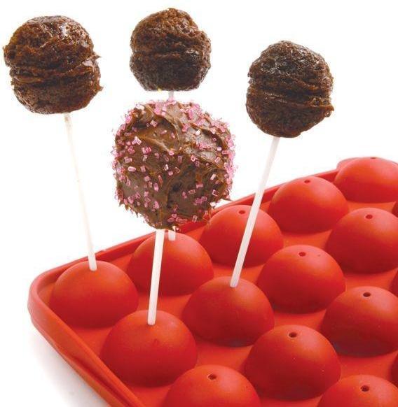 Norpro - Red Silicone Cake Pop Pan with 20 Sticks - 3602