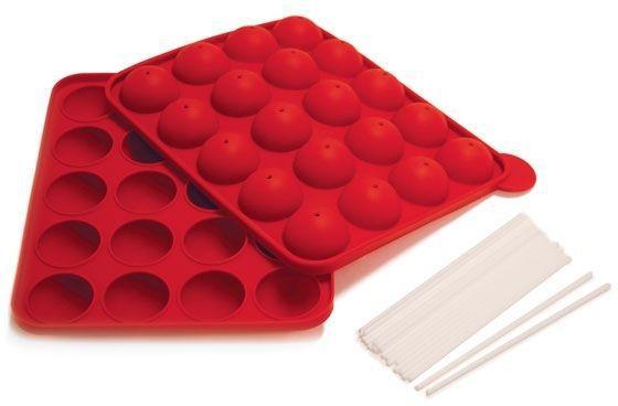 Norpro - Red Silicone Cake Pop Pan with 20 Sticks - 3602