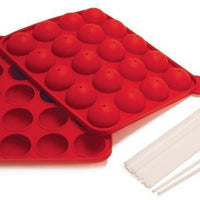 Norpro - Red Silicone Cake Pop Pan with 20 Sticks - 3602