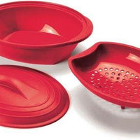 Norpro - Red Silicone Steamer with Insert - 180R