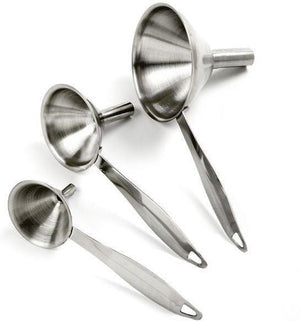 Norpro - Set Of 3 Stainless Steel Funnel with Handle Set - 2175