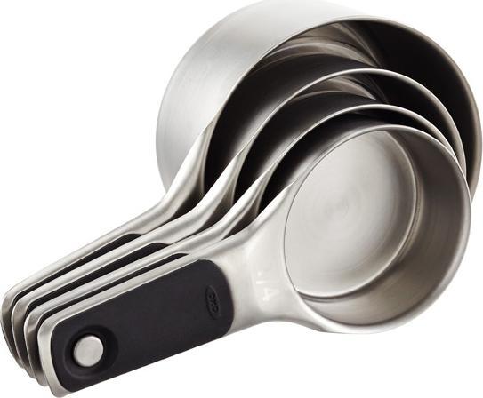 OXO - Pack of 4 Stainless Steel Measuring Cup Set - 11137700G