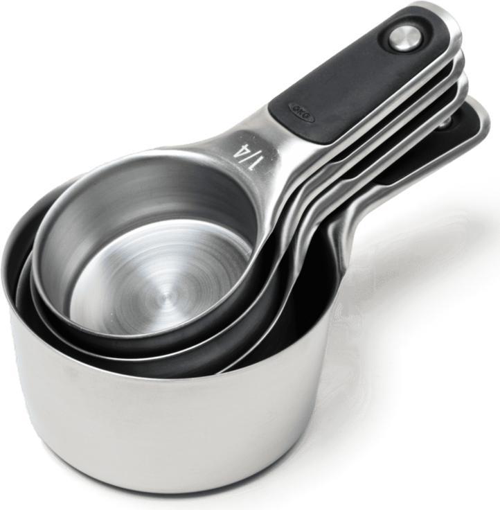 OXO - Pack of 4 Stainless Steel Measuring Cup Set - 11137700G