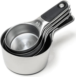 OXO - Set of 4 Stainless Steel Measuring Cup Set - 11137700G