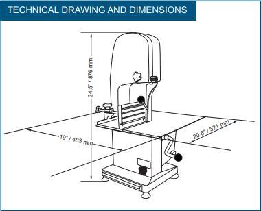 Omcan - 0.87 HP Standard Tabletop Band Saw - BS-CN-1651