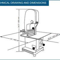 Omcan - 0.87 HP Standard Tabletop Band Saw - BS-CN-1651