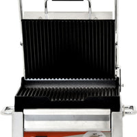 Omcan - 10” x 11” Single Panini Grill with Ribbed Surfaces - PG-CN-0515