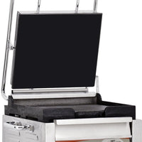 Omcan - 10” x 11” Single Panini Grill with Smooth Surfaces - PG-CN-0515-F