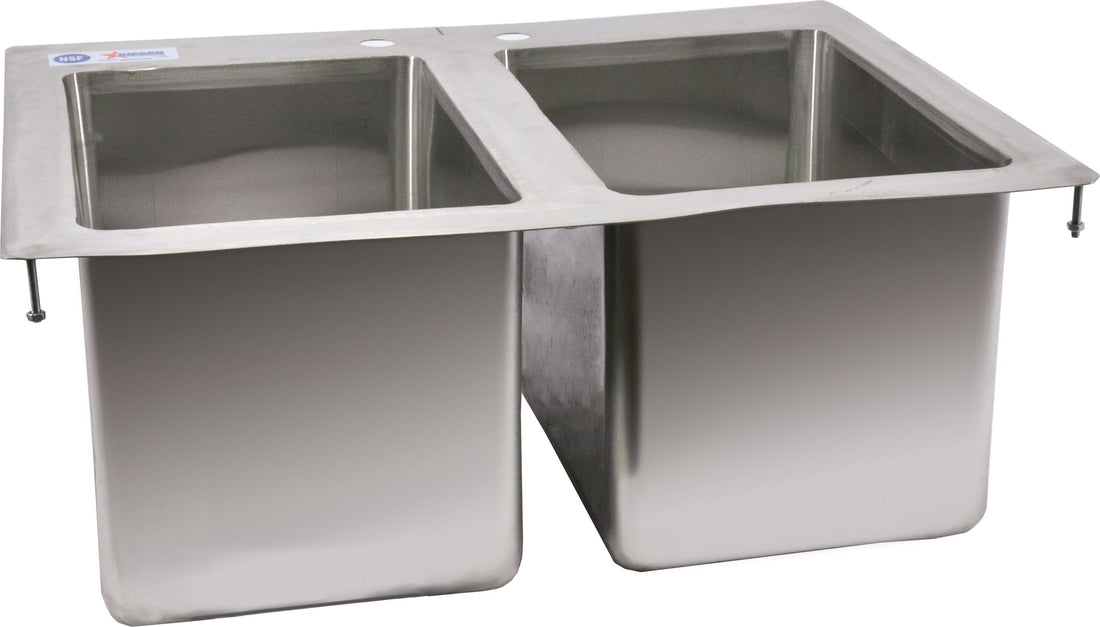 Omcan - 10” x 14” x 10” Two Tub Drop Sink - 39782
