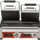 Omcan - 10” x 18” Double Panini Grill with Timer & Grooved Surfaces - PG-CN-0711-RT
