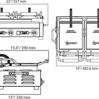 Omcan - 10” x 18” Double Panini Grill with Timer & Smooth Surfaces - PG-CN-0711-FT