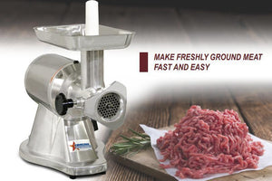 Omcan - #12 Stainless Steel Meat Grinder with Reverse Switch 1.0 HP - MG-CN-0012-E