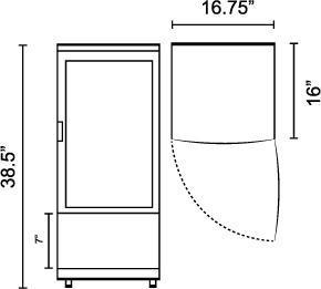 Omcan - 17" Countertop 4-Sided Refrigerated Showcase with Single Door - RS-CN-0078-S