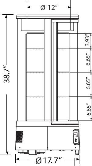 Omcan - 18" Rotating Circular Countertop Display Case - RS-CN-0072-R