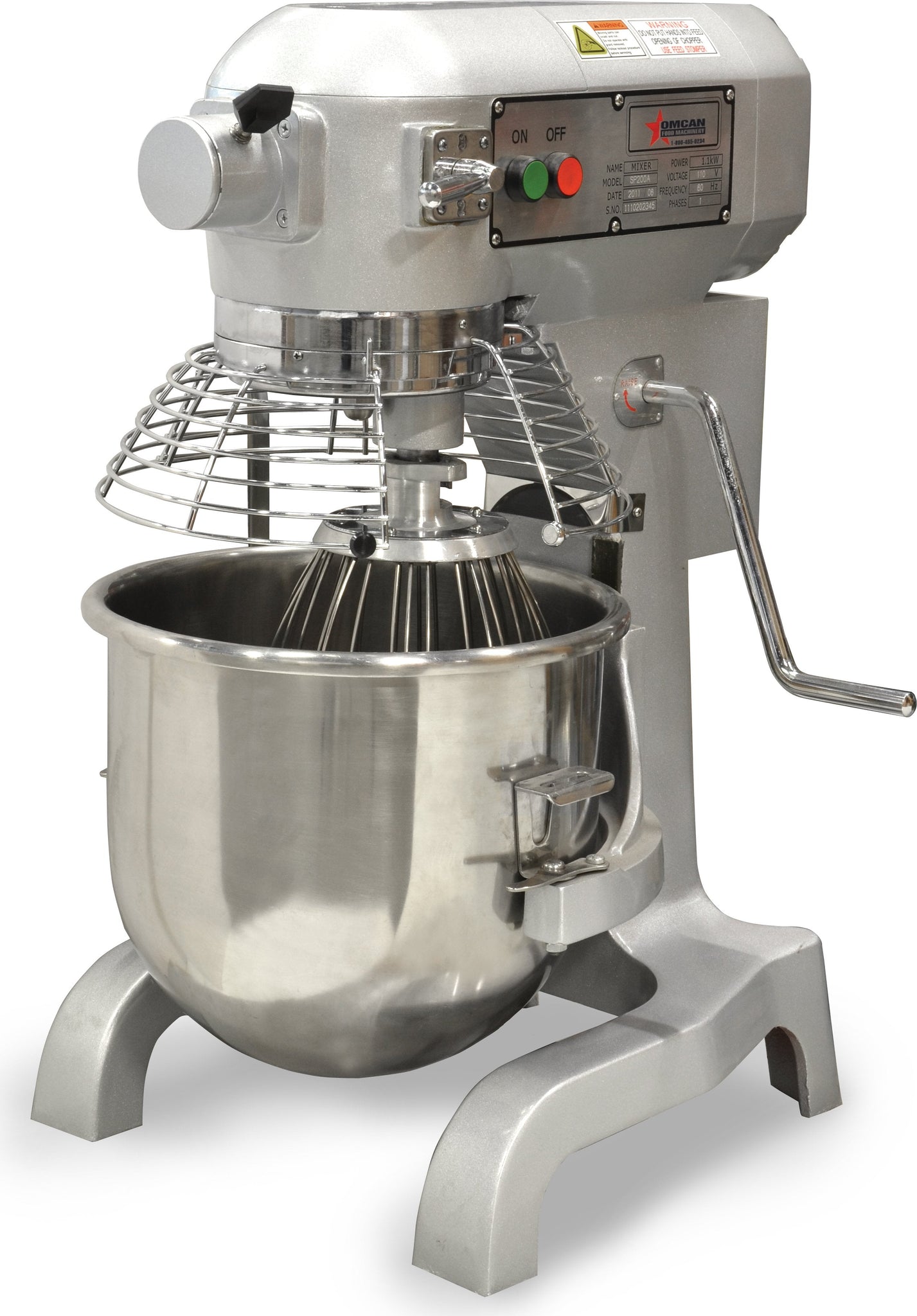 Omcan - 20 QT ETL-Certified Commercial Mixer with Guard - MX-CN-0020-G