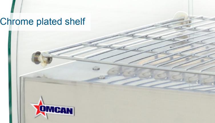 Omcan - 22" Countertop Display Warmer with 1 Shelf & 1 Rear Door - DW-CN-0025-L