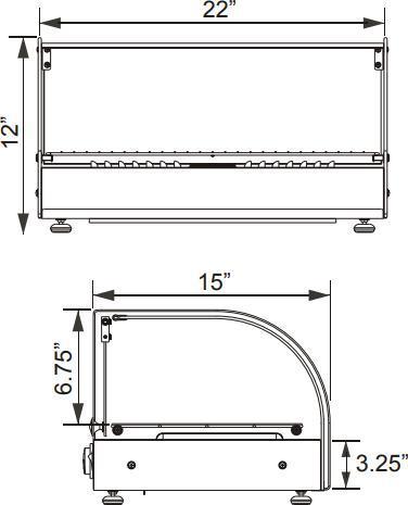 Omcan - 22" Countertop Display Warmer with 1 Shelf & 1 Rear Door - DW-CN-0025-L