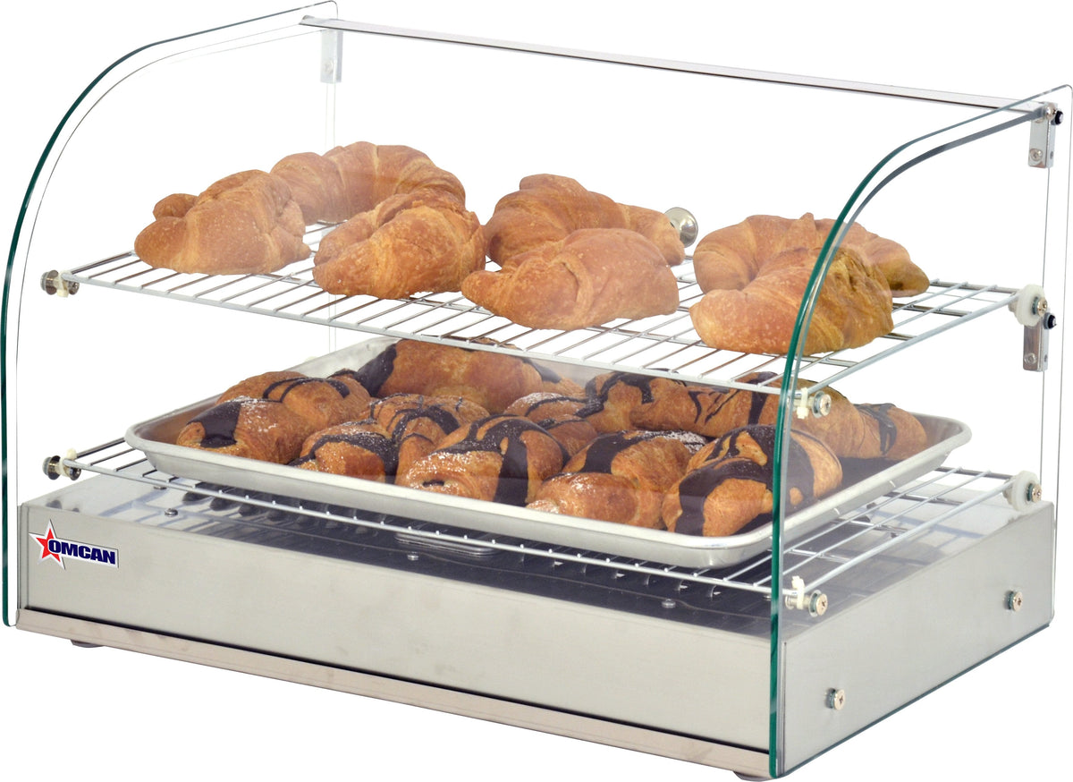 Omcan - 22" Countertop Display Warmer with 2 Shelves & 2 Rear Doors - DW-CN-0045-L