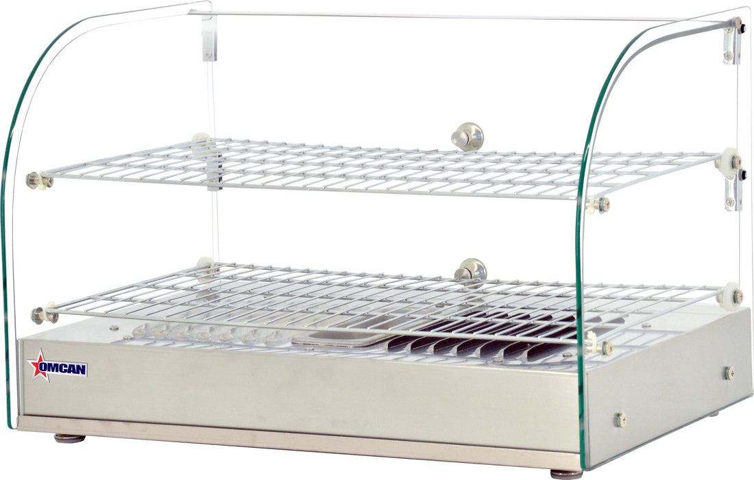 Omcan - 22" Countertop Display Warmer with 2 Shelves & 2 Rear Doors - DW-CN-0045-L