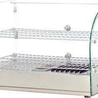 Omcan - 22" Countertop Display Warmer with 2 Shelves & 2 Rear Doors - DW-CN-0045-L