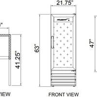 Omcan - 22" Single Door Swing Glass Refrigerator - RE-CN-0009-HC